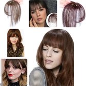 Haarpony Fringe Bangs Toupet Hai Topper 100%Human hair brown