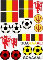 Raamsticker WK voetbal L - Versiering België - de rode duivels - the red devils belgium - WK voetbal - Raamdecoratie voetbal - zwart geel rood - voetbalsupporter - raamsticker België - 2022 - stickers