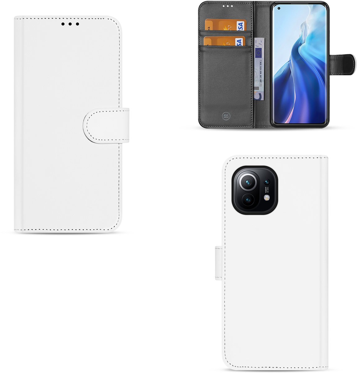 Xiaomi Mi 11 Book Cover Wit met Pasjeshouder
