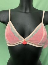 Hunkemöller Dames Bralette Mesh over lace - Roze - maat L
