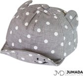 Jumada's Baby Petje met Oortjes - Kinderen Zonnehoed Met Oren - Polka Dot Baby Hat - Katoen - Grijs