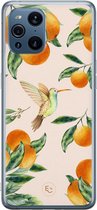 Oppo Find X3 hoesje - Tropical fruit - Soft Case Telefoonhoesje - Oranje