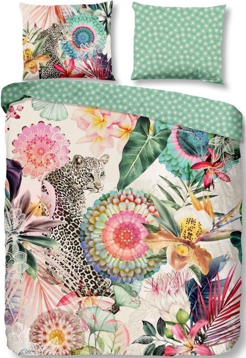HIP Dekbedovertrek "mandala's, bloemen en een luipaard" - Multi - (240x200/220 cm) - Katoen Satijn