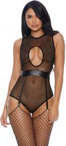 Your Personal Teddy with Garter Straps - Black - Maat M/L
