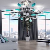 Globo plafondlamp bladeren turquoise bloesem -  3xE14 40W 230V