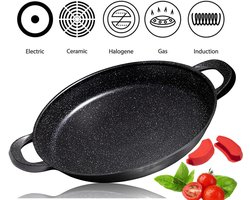 Paella pan 40 cm– Antiaanbaklaag Marmer coating - voor Inductie en alle warmtebronnen