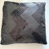 Pleasant Residene - Sierkussen - ZigZag - 42 x 42 CM - Zwart / Zwart