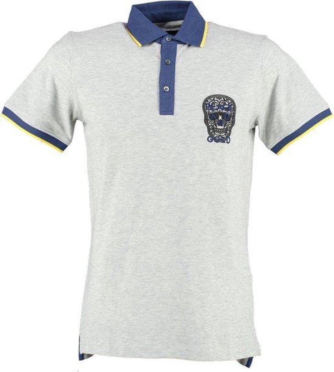 black and gold grey polo maat M