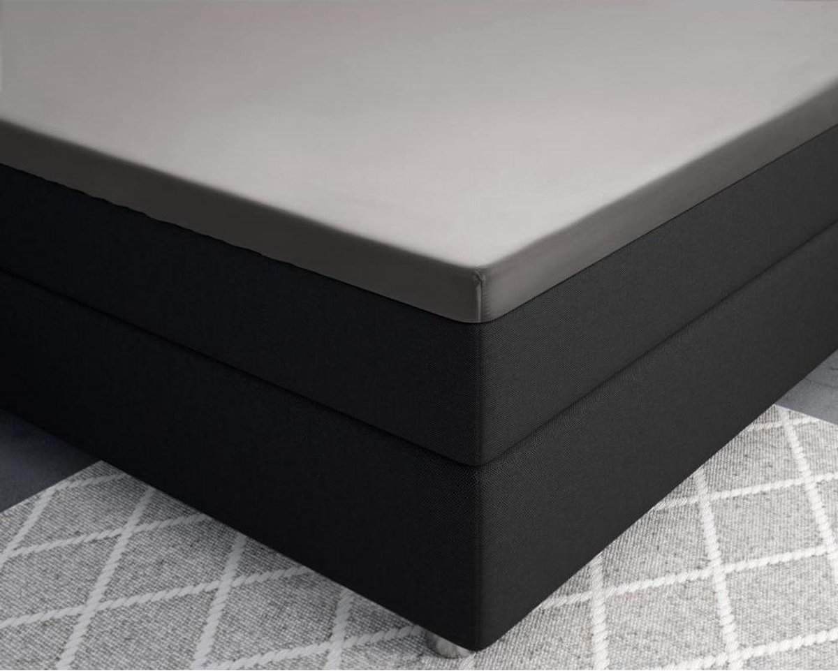 Primaviera Deluxe Splittopper Hoeslaken Satijn - 180 x 200 - Grijs