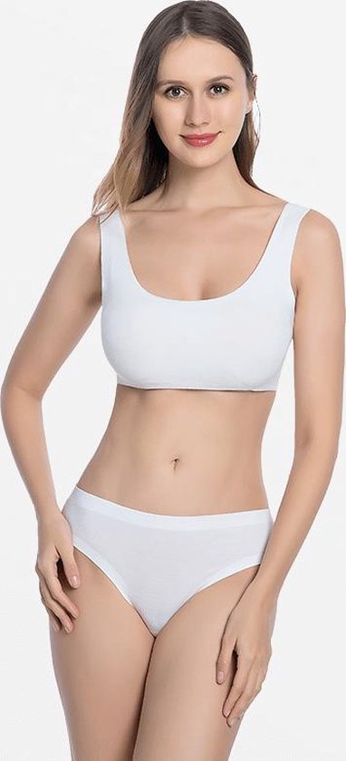 Slip femme lettre sans couture MicroModal ivoire perlé