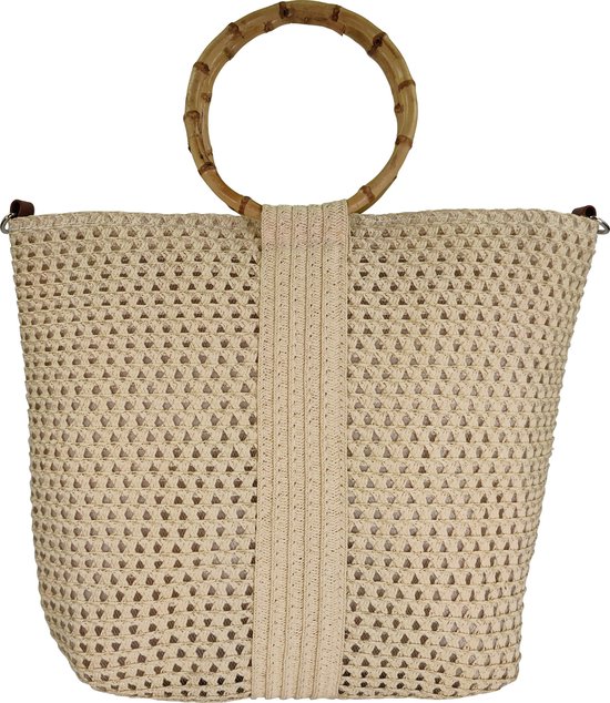Sac à main en raphia Qischa beige