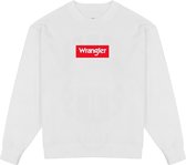 Wrangler Logo Crew Sweat Off White Sweatshirt - Maat XL - Dames - Katoen - Wit