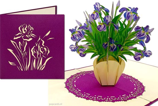 Popcards cartes popup – Carte anniversaire Fleurs Iris Iris Amitié  Félicitation Bon... | bol.com