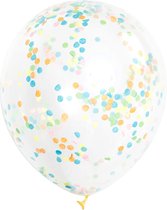 UNIQUE - 6 doorzichtige ballonnen met confetti
