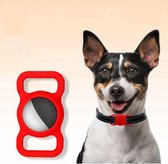 Airtag hoesje rood voor honden / katten halsband - Airtag hoesjes voor huisdieren - Honden halsband - Siliconen - Rood