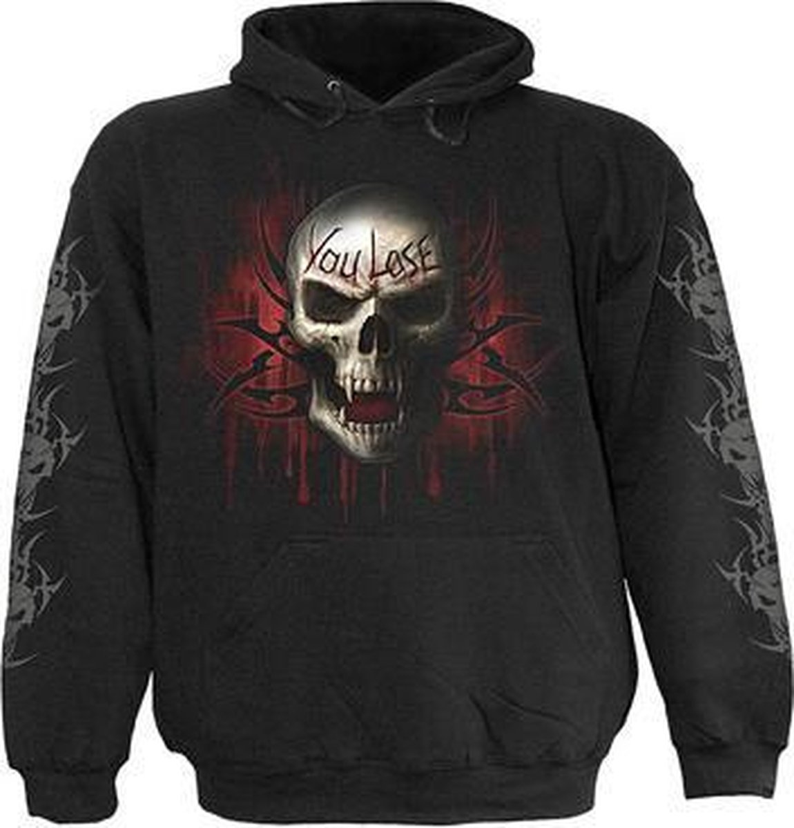 Spiral Hoodie/trui -S- GAME OVER Zwart