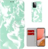 Voor Samsung Galaxy A52 5G/4G Cloud Fog Patroon Horizontale Flip Lederen Case met Houder & Kaartsleuf & Portemonnee (Mintgroen)