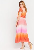 LOLALIZA Lange jurk met tie dye print - Veelkleurig - Maat 40