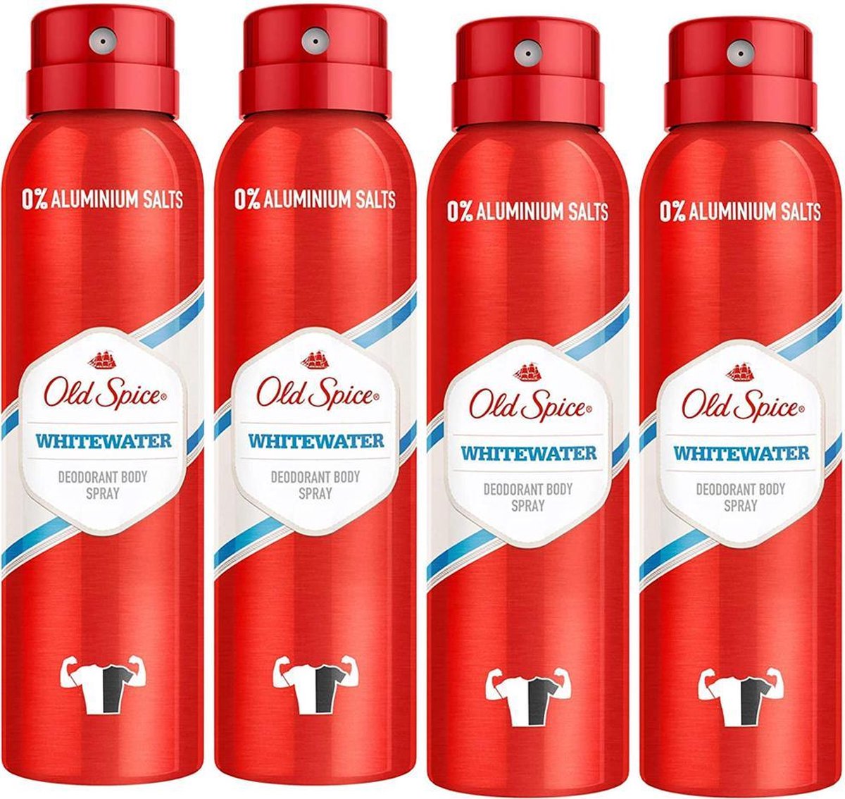 Goedkoopste Old Spice Deodorant Spray Whitewater Multi Pack - 4 x 150 ml