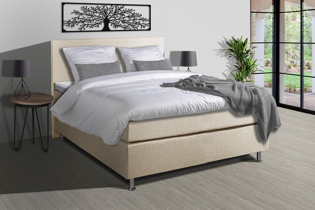 Anno 1588 - Boxspringset Jubilee - Pocketvering - Beige - 160x200 cm - Inclusief Dekbed en Kussens
