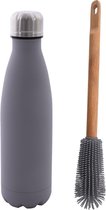 Point-Virgule drinkfles - Grijs - 50 cl + borstel
