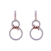 Orphelia ZO-7422 - Boucles d'oreilles Twisted Circles - Argent 925 Rosé - Zircone - 3,3 cm
