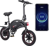 DYU - E-Bike D3+ - Elektrische fiets - Smart bike - met App - Opvouwbaar - 350W / 42V / 10Ah - 3 Versnellingen - 25 KM/H - Zwart