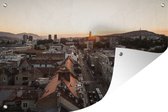 Muurdecoratie De horizon en straatbeeld van Sarajevo in Bosnië en Herzegovina - 180x120 cm - Tuinposter - Tuindoek - Buitenposter