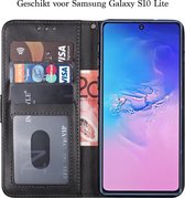 Samsung S10 Lite Hoesje Bookcase - Samsung Galaxy S10 Lite hoesje bookcase zwart wallet portemonnee book case cover