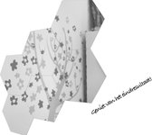 Hexagon Wandspiegel - Woondecoratie- Plakspiegel- 12 stuks van 184x160x92mm -