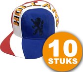 Oranje Feestpet | 10 stuks Pet "Holland" | Feestkleding EK/WK Voetbal | Rood-Wit-Blauw | Oranje Versiering Versierpakket Nederlands Elftal Oranjepakket