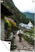 Tuinposter - Tuindoek - Tuinposters buiten - Everest basiskamp Nepal fotoprint - 80x120 cm - Tuin