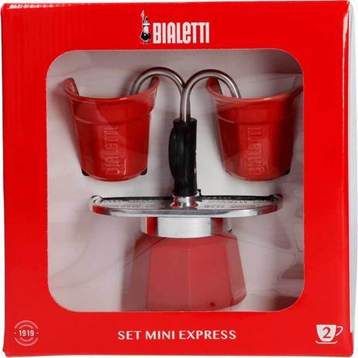 Cafetera Bialetti Set Mini Express 2 Cups Manual Roja Italiana – Cilantro  Bazar