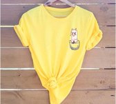 Alpaca T-shirt Voor Dames – Geel – Maat XXXL