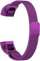 By Qubix - FitBit Alta HR Milanese bandje (Large) - Paars - Fitbit alta bandjes