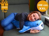 Walter de Walvishaai® 100 cm XXL – Whaleshark Pillow – Dik Walvis Haai Kussen – Slaapknuffel – Knuffeldier - Kinder Dieren Knuffel – Ondersteuningskussen - Zwangerschapskussen – Voedingskusse