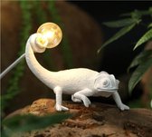 Jawes- Kameleon lamp- Led licht- Wit liggend- Salamander lamp- Hagedis lamp- Tafellamp