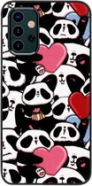 - ADEL Siliconen Back Cover Softcase Hoesje Geschikt voor Samsung Galaxy A32 - Panda Hartjes