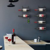 MuCasa® 6-traps multifunctionele rekken voor wijnflessen | wijn flessen houder ophanging  | ijzer 95cm zwart