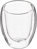 Secret de gourmet Set van 2 Dubbelglazige transparante glazen mokken - 10cl - Koffieglazen