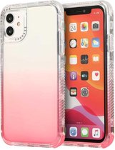 Voor iPhone 12 mini 3 in 1 Dreamland PC + TPU Gradient Monochrome transparante rand beschermhoes (rood)