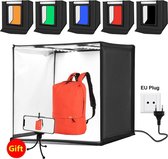 PULUZ Fotostudio Light Box Portable 60 x 60 x 60 cm Light Tent LED 5500K Mini 60W Fotografie Studio Tent Kit met 6 verwijderbare achtergrond (zwart oranje wit groen blauw rood)