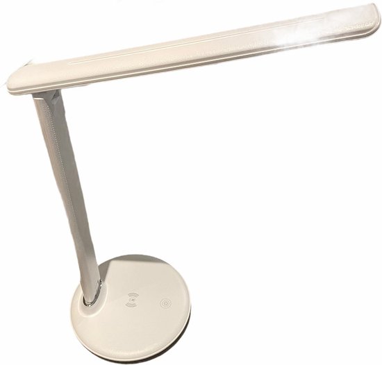 Bureaulamp led wit met QI lader