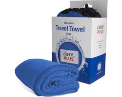 Care Plus Reishanddoek microvezel - Maat: large 75 x 150 cm - Blauw - Travel Towel