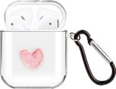 AirPods hoesjes van By Qubix - AirPods 1/2 hoesje Painting series - hard case - Red heart - Schokbestendig