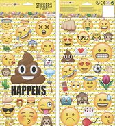 Emoticons - Stickers - 2 Stickervellen - Extra grote stickers