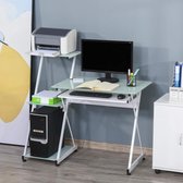 Modern Computerbureau Met Toetsenbord Lade & Opbergruimte - Apple Macbook iMac / Laptop Computer Meubel - Schrijftafel Werktafel - Computertafel PC Bureau Tafel - Computermeubel - 117x55x110 