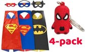 Superman kostuum kind - Batman Cape - Superheld Cape + Masker - maat 98/128 - one size- Spiderman hanger