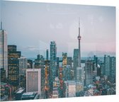 Canadian National Tower midden van de skyline van Toronto - Foto op Plexiglas - 90 x 60 cm