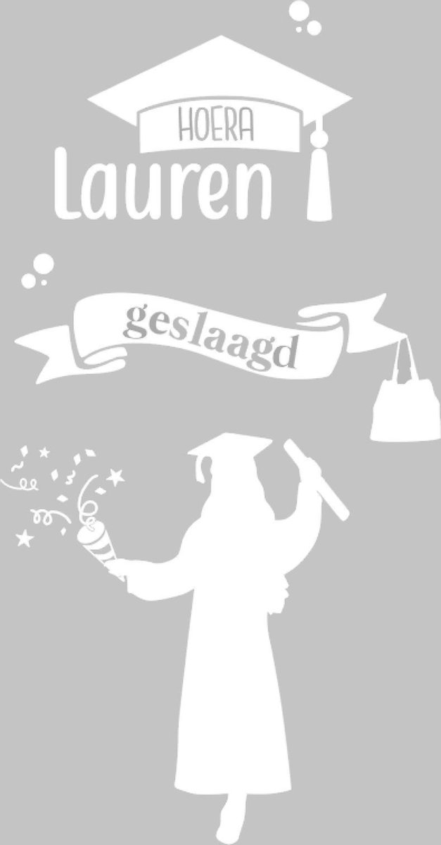 Raamsticker Geslaagd - Wit
